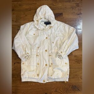 Escada Sport. Luxury White Rain Jacket. Size Small.